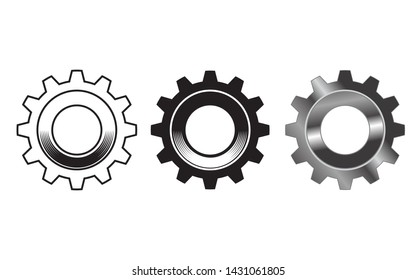 Gear Set With Editable Vector Illustration