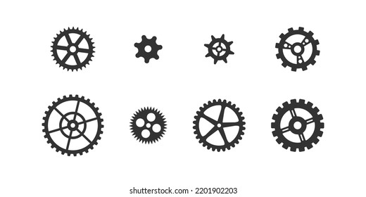 Icono de juego de engranajes. Logo de la colección CogWheel. Símbolo de rueda, marcando el signo en el estilo plano vectorial.