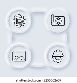 Gear set icon. Education, Pump your brain, Hierarchy, team building, time management, career, learning, idea, setting, money, setup. Configuration concept. Neomorphism style. Vector illustration
