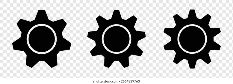 Gear set. Gear icon. Setting icon. Gray gear wheel icons on white background. Gear Settings symbol, cogwheel. Functions symbol. Settings icon. 