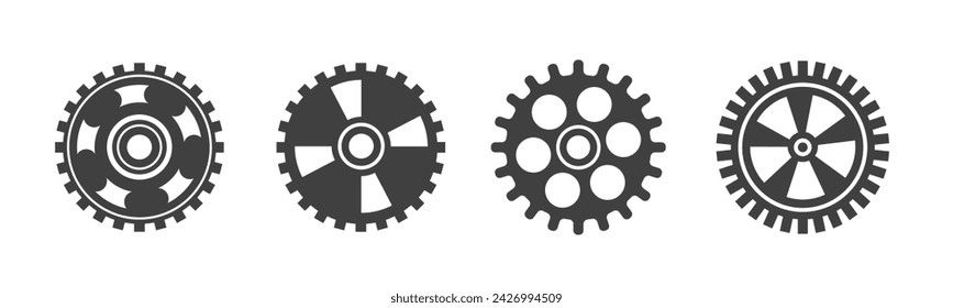 gear set, mechanism parts, icon, symbol, steampunk element  