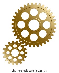  Engranaje sobre el fondo blanco.