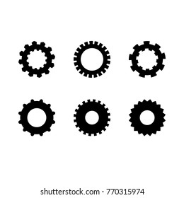gear set on white background symbols black