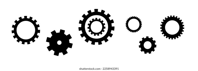 Gear set, settings icon, vector illustration