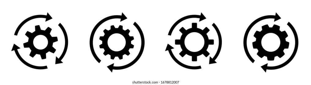 Set Update System Icons Gears Loading Stock Vector (Royalty Free ...