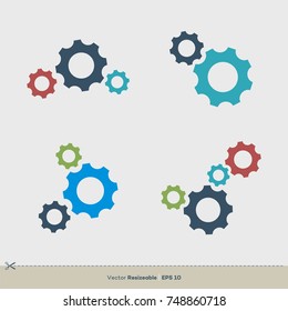 Gear Set Vector Template. Colorful Icon Logo Illustration Design. Vector EPS 10.