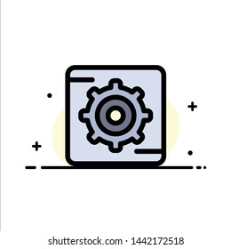 Gear, Setting, Box  Business Flat Line Filled Icon Vector Banner Template