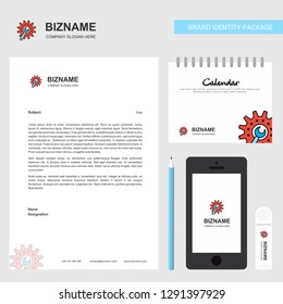 Gear setting  Business Letterhead, Calendar 2019 and Mobile app design vector template