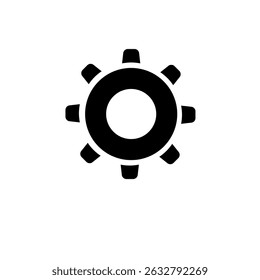 Gear, Setting Cog, Cogwheel or Gearwheel Solid Flat Vector Icon Isolated on White Background.
