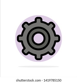 Gear, Setting, Cogs Abstract Circle Background Flat color Icon