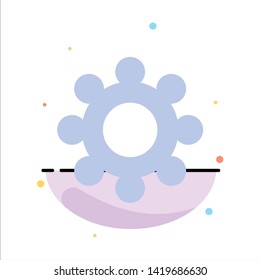 Gear, Setting, Cogs Abstract Flat Color Icon Template