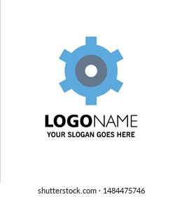 Gear, Setting, Cogs Business Logo Template. Flat Color. Vector Icon Template background