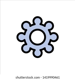 Gear, Setting, Cogs  Flat Color Icon. Vector icon banner Template