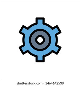 Gear, Setting, Cogs  Flat Color Icon. Vector icon banner Template. Vector Icon Template background