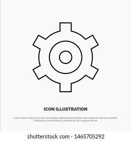 Gear, Setting, Cogs Line Icon Vector. Vector Icon Template background