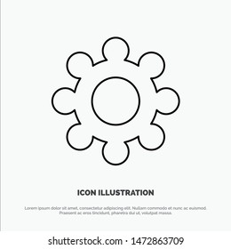 Gear, Setting, Cogs Line Icon Vector