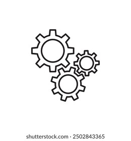Engranaje, ajuste, ícono de rueda dentada, ilustración lineal gráfica de Vector para Web y App sobre fondo blanco.. eps