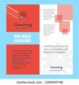 Gear setting  Company Brochure Title Page Design. Company profile, annual report, presentations, leaflet Vector Background