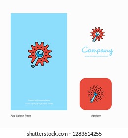 Gear setting  Company Logo App Icon and Splash Page Design. Creative Business App Design Elements