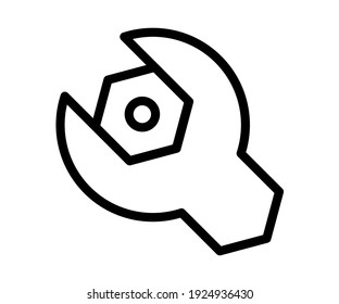 gear setting configuration single isolated icon with outline line style