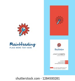 Gear setting  Creative Logo and business card. vertical Design Vector