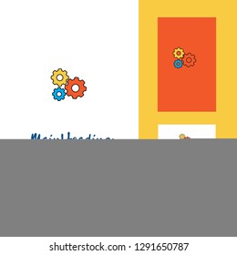 Gear setting  Creative Logo and business card. vertical Design Vector