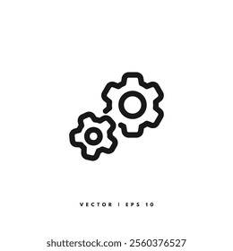 Gear Setting Icon. Editable Stroke