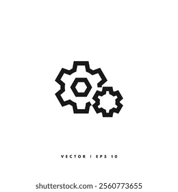Gear Setting Icon. Editable Stroke