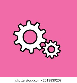 Zahnradeinstellung Symbol flaches Design.