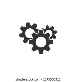 Gear setting icon graphic design template illustration