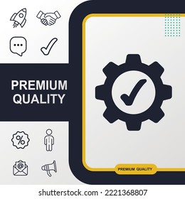 Elemento gráfico del icono de configuración de engranajes. Diseño moderno.