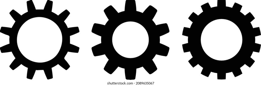 Gear setting icon Isolated black gears mechanism and cog wheel symbol. graphic design