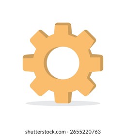 Gear or setting icon isolated flat design vector illustration on white background.