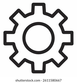 gear setting icon line art on white background