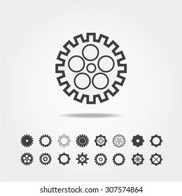 gear setting icon set