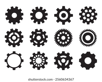 Gear setting icon set. Cog wheel icon. Gear wheel icon. Gear setting icon collection