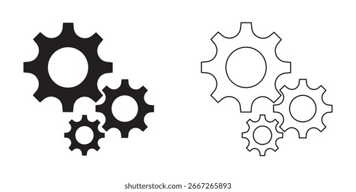 Conjunto de iconos de configuración de engranajes. Icono de rueda dentada. colección de icono de configuración. Mega Paquete. línea, delgado, Vector, conjunto, diseño. colección de icono de configuración. eps 10