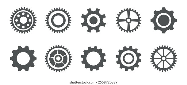 Gear setting icon set collection. Cog wheel icon. Gear wheel icon vector illustration.