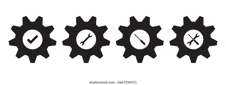 Gear setting icon set eps 10