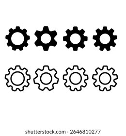 Gear setting icon set Gear wheel symbol containing Cog wheel Vector illustration