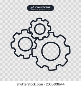 gear setting icon symbol template for graphic and web design collection logo vector illustration
