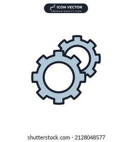 plantilla de símbolo de icono de configuración de engranajes para el logotipo de colección de diseño gráfico y web ilustración vectorial