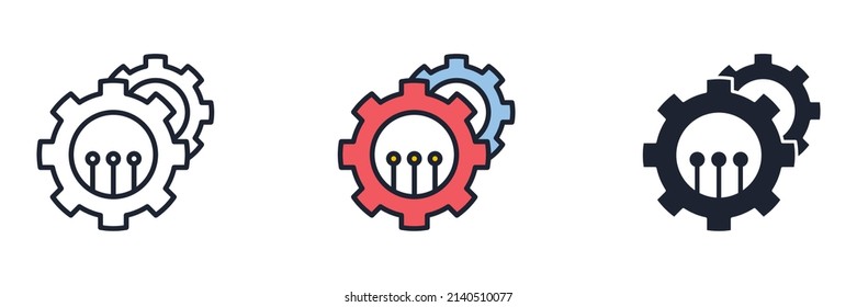 gear setting icon symbol template for graphic and web design collection logo vector illustration