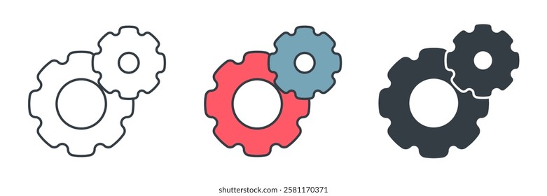 Gear Setting icon symbol vector illustration isolated on white background