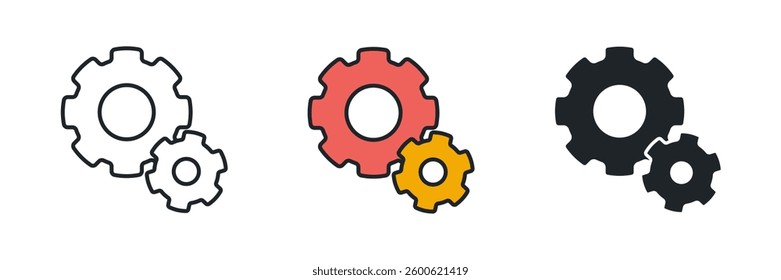 Gear Setting icon symbol vector illustration isolated on white background