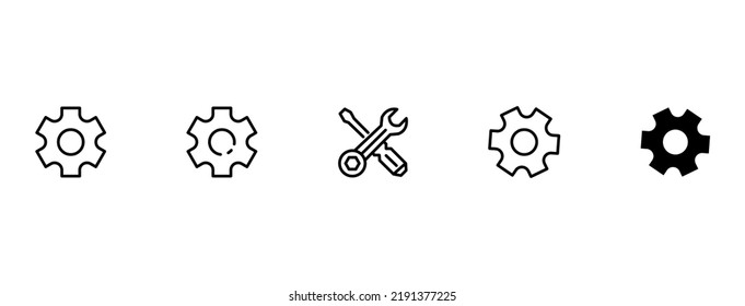 Gear setting icon vector collection. Cog wheel and gears isolated. Symbol of setting. Vector illustration