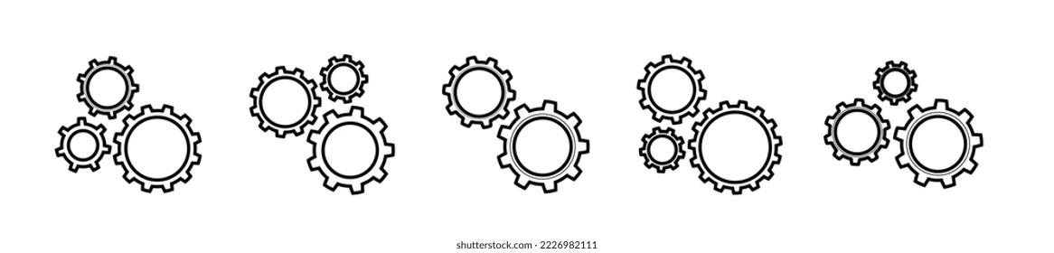 Gear setting icon vector collection. Settings. 
