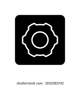 Gear setting icon vector filled square style