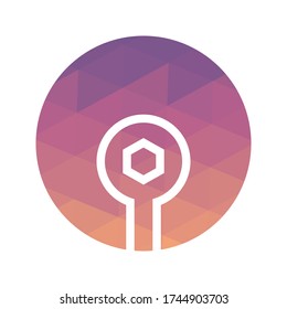 Gear, Setting Icon Vector Triangulation Art