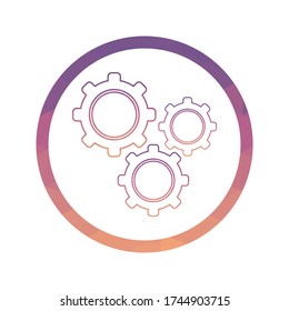 Gear, Setting Icon Vector Triangulation Art